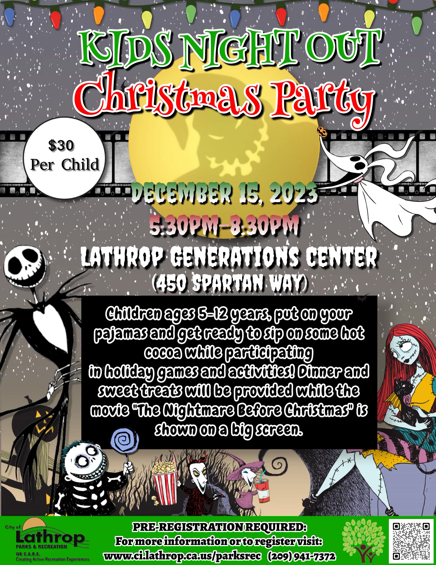 Kids Night Out Christmas Party City of Lathrop CA