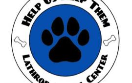 Lathrop Animal Center Logo_ Round Blue Circle with Black Paw Print