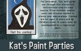 Kat's Paint Parties October Flyer - Ghostface