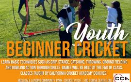 Youth Beginner Cricket - classes Friday in June & July at Mossdale Landing Community Park 4:30pm - 6:00pm