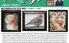 James Tracey | March 1 - April 1 | Art Display at City Hall 390 Towne Centre Drive