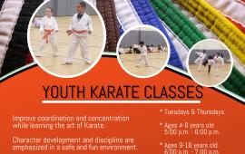 Youth Karate Classes | Tues & Thurs | located at 15557 Fifth Street | $110 per month Youth Karate Classes | Tues & Thurs | located at 15557 Fifth Street | $110 per month