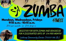 Zumba (M,W,F) Boxercise (T &TH) | located @ 15557 Fifth Street Community Center |Fitness