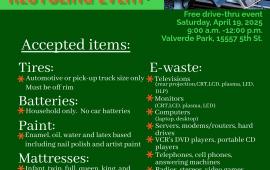 2025 Earth Day Recycling Event Accepted Items