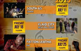 Concerts in the Park | Three Fridays in July | Generations Center 450 Spartan Way | 7:00PM | FREE EVENT!!!