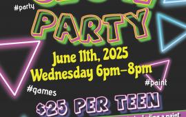 Glow Party | Wednesday, June 11th | 6PM - 8PM | Generations Center 450 Spartan Way | $25 Per Teen