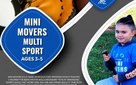 Mini Movers Multi Sport | Ages 3-5 | Parent & Me | 2 Sessions | Sundays or Mondays | $85 | Scott Brooks Gym 15557 Fifth Street