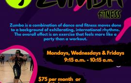 ZUMBA Fitness | M, W, F | 9:15AM - 10:15AM | Community Center 15557 5th St.| $75 per month | Ages 18+ 