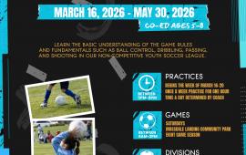 Youth Soccer League | CO-ED Ages 5-8 | Mossdale Landing Community Park 700 Towne Centre Drive $140 per player Youth Soccer League | CO-ED Ages 5-8 | Mossdale Landing Community Park 700 Towne Centre Drive $140 per player