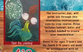 Paint Party | Thursday, July 23, 2026 | 6:30PM - 8:30PM | Generations Center 450 Spartan Way | $30 | Ages 5+ Paint Party | Thursday, July 23, 2026 | 6:30PM - 8:30PM | Generations Center 450 Spartan Way | $30 | Ages 5+
