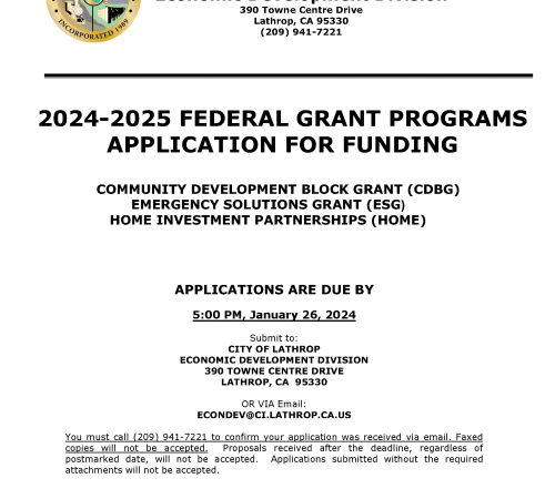 2024/2025 Federal Grant Application for Funding through CDBG and HOME Programs