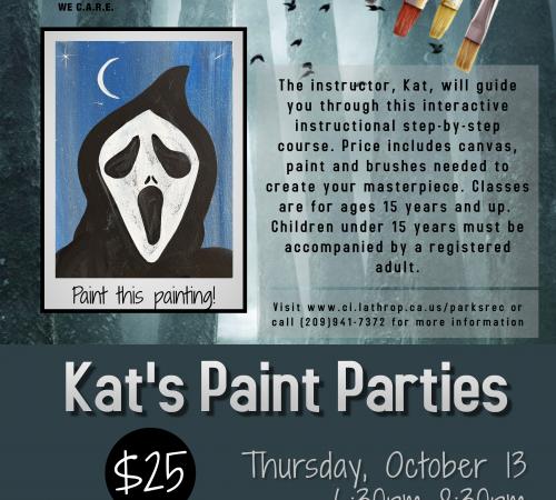 Kat's Paint Parties October Flyer - Ghostface