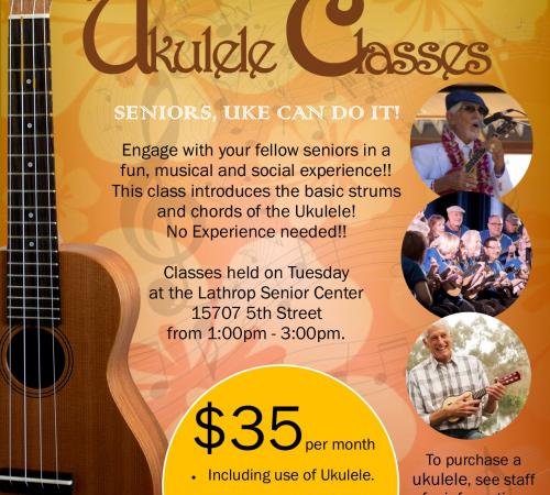 Ukulele Classes | Tuesdays at the Senior Center 15707 Fifth Street at 1:00pm| $35 per month