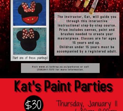 Paint Night | Thursday, January 11, 2024 | 6:30PM - 8:00PM | located at the Generations Center 450 Spartan Way | $30 
