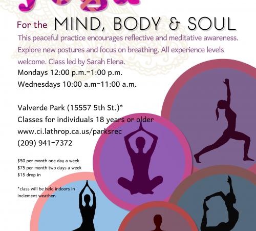 Yoga | Mon & Wed | Located at Valverde Park 15557 Fifth St | 