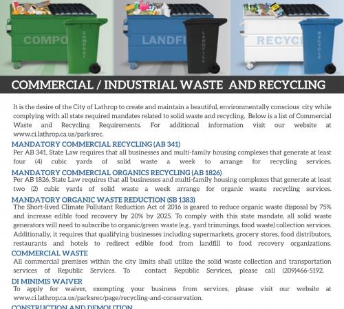 Commercial Waste and Recycling Requirements