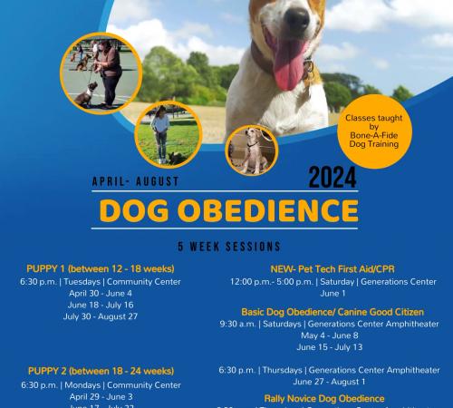 Dog Obedience | 5 week sessions or 1 day workshops | located at 2 centers in town please see flyer for more info