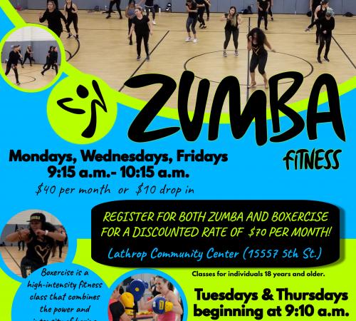 Zumba (M,W,F) Boxercise (T &TH) | located @ 15557 Fifth Street Community Center |Fitness
