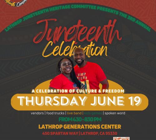 Juneteenth Celebration | Thursday, June 19th | 4:30PM - 8:30PM | Generations Center 450 Spartan Way | FREE ENTRY