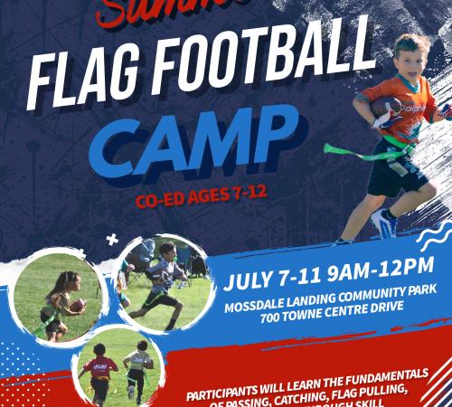 Flag Football Camp |CO-ED Ages 7-12 | July 7-12 | 9AM - 12PM | $150 Per Player | Mossdale Landing Community Park