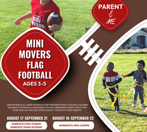 Mini Movers Flag Football | Parent + Me | multiple session to choose |Mossdale Landing Community Park | $85 per child