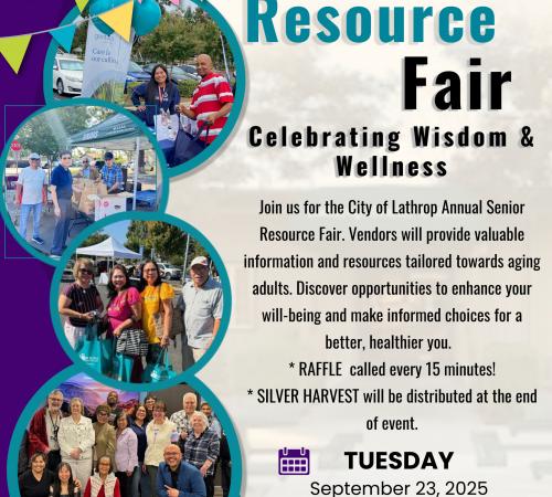 Senior Resource Fair 2025 | Celebrating Wisdom & Wellness | Senior Center 15707 Fifth Street | Tuesday, September 23, 2025 | 9AM