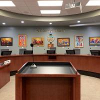 Picture of the City Hall Council Chamber with Art Display by Artist Eliseo Contreras Vazquez