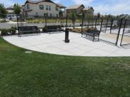 Seating Benches for Animal Owners Inside Small Dog Area at River Islands Dog Park