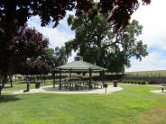 Gazebo and picnice area at Lathrop Dog Park at River Park South