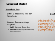 General Rules for Household Pets