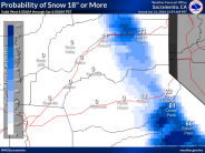 Probability of Snow 18 inches or more