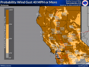Probability Wind Gust 40 MPH or more