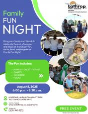 Family Fun Night | Friday, August 8, 2025 | Mossdale Landing Community Park 700 Towne Centre Drive | 6PM - 8:30PM| FREE EVENT