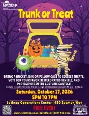 Trunk or Treat | Sat Oct 17 | 5PM to 7PM | Gen Center 450 Spartan Way | Bring a Bucket, Bag or Pillow Case to Collect  Treats! 