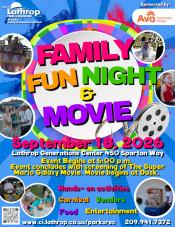 Family Fun Night & Movie | Friday, September 18, 2026 | Generations Center 450 Spartan Way | Event begins at 6pm | FREE EVENT