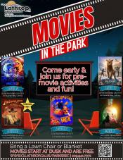 Movies in the Park | Mark your Calendars Fridays in June | Generations Center 450 Spartan Way | One Friday in Aug. Michael Vega 