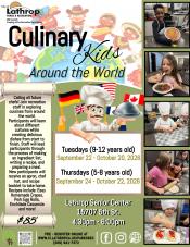Culinary Kids | Around the World | Tues Sep 22- Oct 20 & Thurs Sep 24 - Oct 22 | Senior Center 15707 5th St | $85 Culinary Kids | Around the World | Tues Sep 22- Oct 20 & Thurs Sep 24 - Oct 22 | Senior Center 15707 5th St | $85
