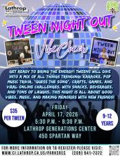 Tween Night Out | Vibe Check | Friday, April, 17th | 5:30PM - 8:30PM | Music & Memories |$35 Per Tween