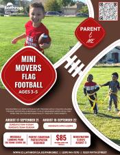 Mini Movers Flag Football | Parent + Me | multiple session to choose |Mossdale Landing Community Park | $85 per child Mini Movers Flag Football | Parent + Me | multiple session to choose |Mossdale Landing Community Park | $85 per child