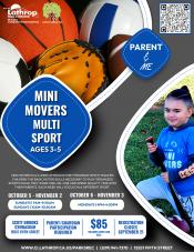 Mini Movers Multi Sport | Ages 3-5 | Parent & Me | 2 Sessions | Sundays or Mondays | $85 | Scott Brooks Gym 15557 Fifth Street