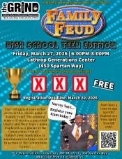 Teen Family Feud | Friday, March 27th | 6PM - 8PM | Gen Center 450 Spartan Way | Must be a Student 9th -12th grades