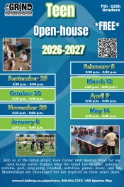 Teen | Open House | 2026-2027 | 7th - 12th grades | Gen Center 450 Spartan Way | Explore what the Grind has to offer | FREE EVENT! Teen | Open House | 2026-2027 | 7th - 12th grades |Gen Center 450 Spartan Way|Explore what the Grind has to offer | FREE EVENT!
