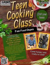 Teen Cooking Class |Fast Food Dupes | Tuesday's in June | 4:30pm - 6:00pm | Senior Center Kitchen 15707 5th Street | $85 Teen Cooking Class |Fast Food Dupes | Tuesday's in June | 4:30pm - 6:00pm | Senior Center Kitchen 15707 5th Street | $85