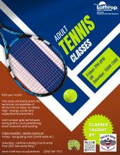 Adult Tennis Classes | Fridays @ Sangalang Park 13470 Slate St. | Saturdays @ Lathrop Landing Park 923 Salvatore Way | $100 per Adult Tennis Classes | Fridays @ Sangalang Park 13470 Slate St. | Saturdays @ Lathrop Landing Park 923 Salvatore Way | $100 per