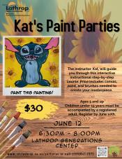 June Paint Party | Thursday June 12 | 6:30PM - 8:00PM | Generations Center 450 Spartan Way | $30 | Register Today!