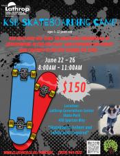 KSB Skateboarding Camp | June 22 - 26 | 8AM - 11AM | Skate Park 450 Spartan Way | $150 for the Week