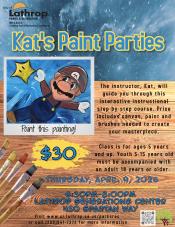 Paint Night |Thursday, April 9th | 6:30PM - 8:00PM | Generations Center 450 Spartan Way | $30 | Ages 5-15 