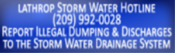 Lathrop Storm Water Hotline