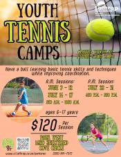 Youth Tennis Camps | Park West 16130 Sheltered Cove Circle | $120 Per Session | Ages 6-17 Youth Tennis Camps | Park West 16130 Sheltered Cove Circle | $120 Per Session | Ages 6-17