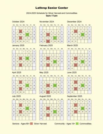 Brown Bag and Commodities Schedule | 15707 Fifth Street